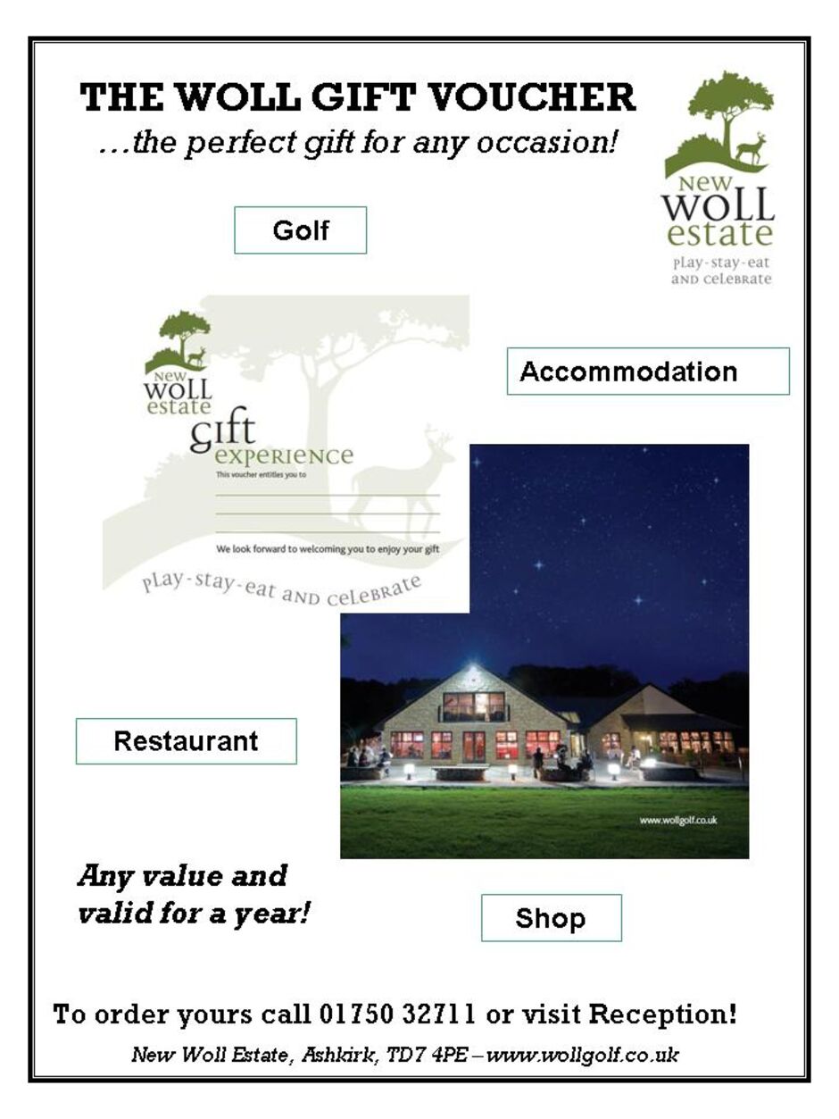Gift Vouchers Woll Golf Club, New Woll Estate, Outstanding Borders